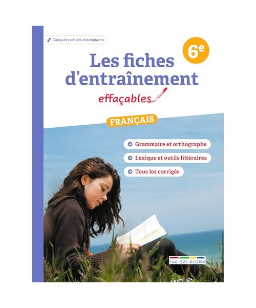 Les fiches d'entraînement effaçables français 6e