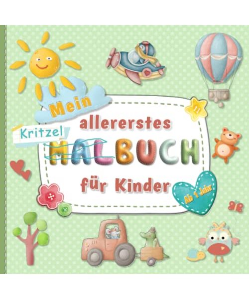Kritzelbuch ab ein Jahr: Einzigartiges Ausmalbuch mit 55 einfachen und großen Motive perfekt für junge Mädchen und Jungen zur Förderung der ... große Malbücher für kleine Hände)
