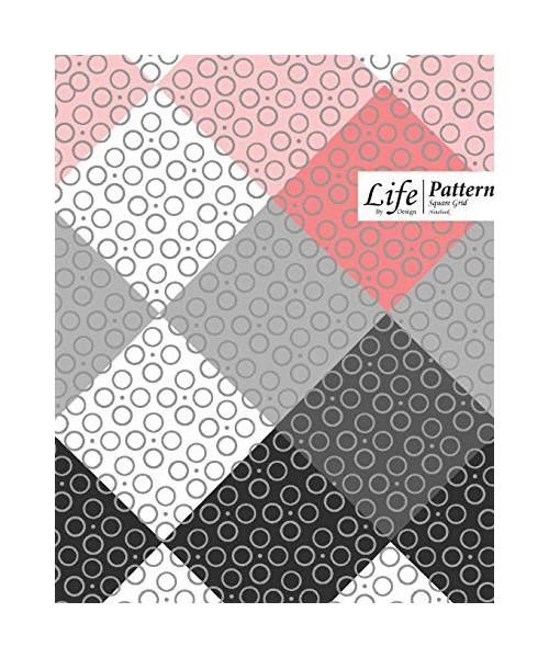Chekered Bubbles Square Grid, Quad Ruled, Composition Notebook, 100 Sheets, Large Size 8 x 10 Inch Pink Cover