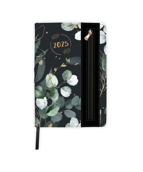 Trötsch Wochenplaner A5 mit Tasche Flowers black 2025