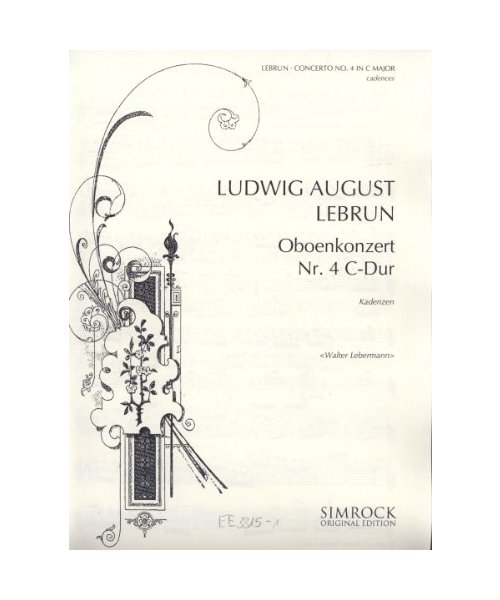 Konzert Nr. 4 C-Dur für Oboe, 2 Hörner (ad lib.) und Streicher: Kadenzen. Oboe.