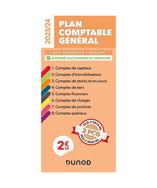 Plan comptable général 2023/24: Liste intégrale des comptes (2023-2024)