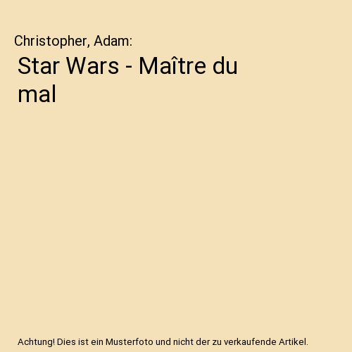 Star Wars - Maître du mal