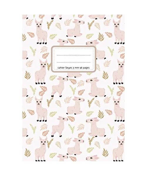 Cahier Seyes 3 mm 96 pages: petit format 17 x 24 cm | grands carreaux noirs agrandis 12 x 12 mm | papier Seyes 3 mm 90g livre broché | cahier d'écriture vierge | couverture animaux mignons
