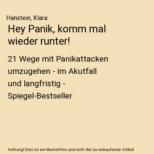 Hey Panik, komm mal wieder runter!