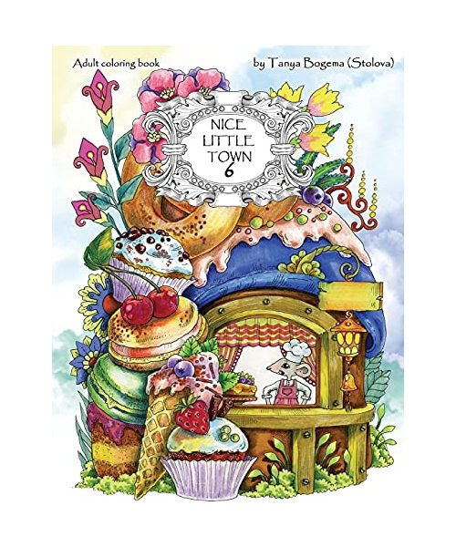 Nice Little Town: Adult Coloring Book (Stress Relieving Coloring Pages, Coloring Book for Relaxation)