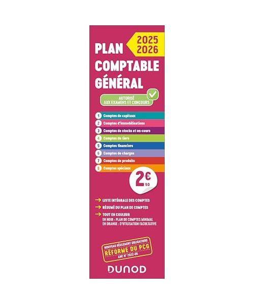 Plan comptable général - PCG - 2025-2026: Liste intégrale des comptes