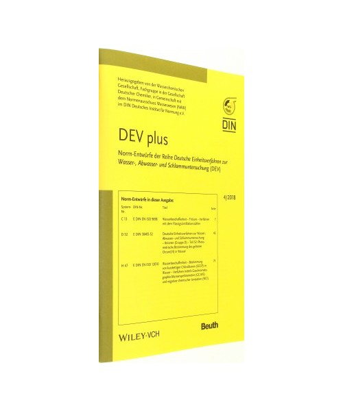 DEV plus: Norm-Entwürfe der Reihe Deutsche Einheitsverfahren zur Wasser-, Abwasser- und Schlammuntersuchung (DEV) 4/2018