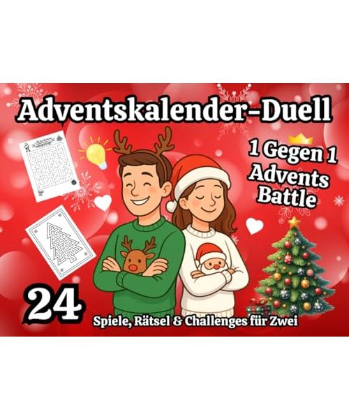 Adventskalender-Duell: 24 Lustige Spiele, Rätsel & Challenges für Zwei | 1 gegen 1 Advents-Duell für eine spannende Adventszeit und ein ... - perfekt für Freunde, Geschwister oder Paare