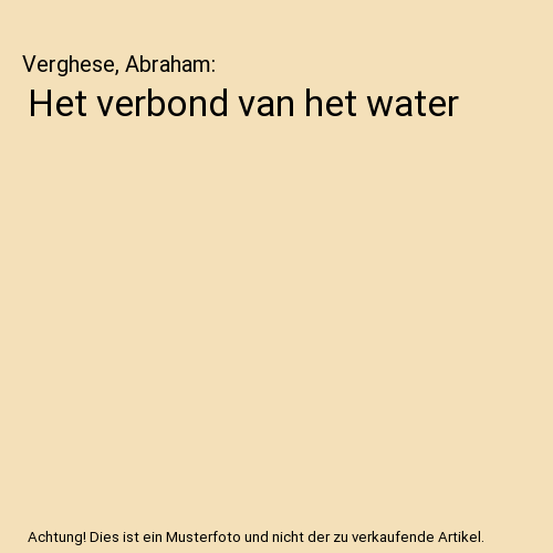 Het verbond van het water
