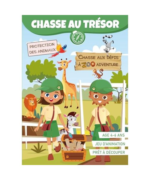 Chasse au Trésor des Animaux (4 à 6 ans)｜Livre-jeu Anniversaire et Loisirs Thème Protection des Animaux: Cahier Nature Prêt à Découper