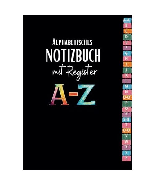 Notizbuch mit Register A-Z: Alphabetisches Register A5 von A bis Z und Inhaltsverzeichnis | Klar & Plan Verlag