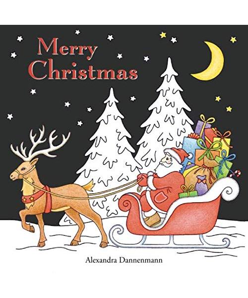 Merry Christmas: a beautiful colouring book with Christmas designs on a black background, for gloriously vivid colours