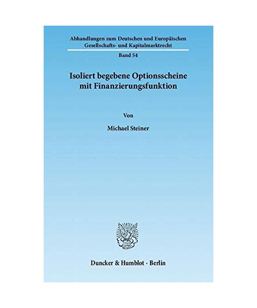 Isoliert begebene Optionsscheine mit Finanzierungsfunktion