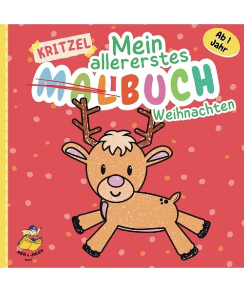 Kritzelbuch Weihnachten ab 1 Jahr: Mein erstes Malbuch mit großen & einfachen Motiven zum Kritzeln & Ausmalen | liebevolles Weihnachtsgeschenk für Kleinkinder