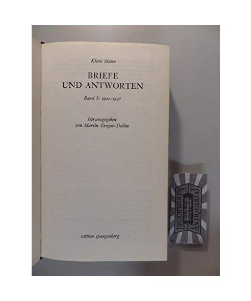 Briefe und Antworten. Band I: 1922-1937
