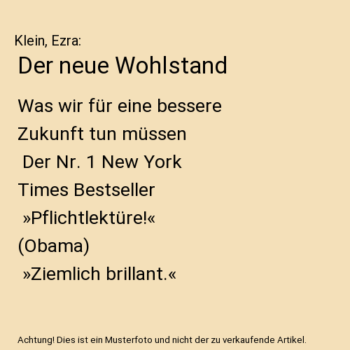 Der neue Wohlstand