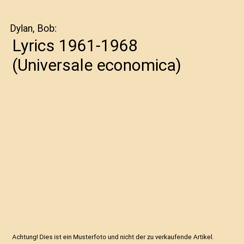 Lyrics 1961-1968