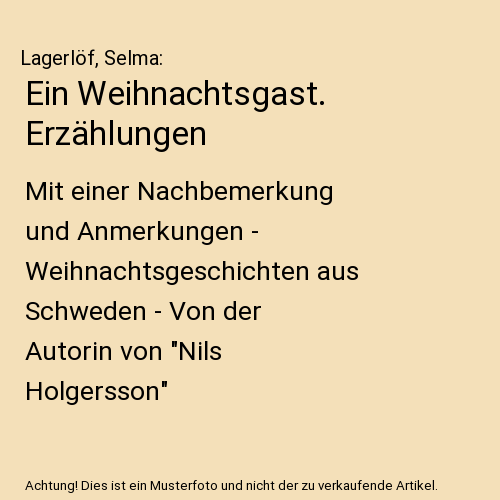 Ein Weihnachtsgast. Erzählungen