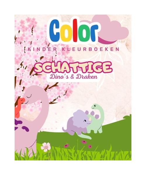 Kinder Kleurboeken | Schattige Dino's & Draken: Schattige baby dino en draken meisjes | 20,32 x 25,4 cm | 30 eenzijdige makkelijk in te kleurenafbeeldingen | Geschikt voor ieder kind, jong en oud!