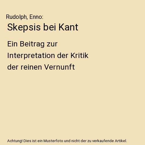 Skepsis bei Kant