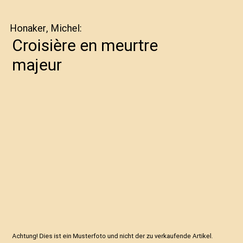 Croisière en meurtre majeur
