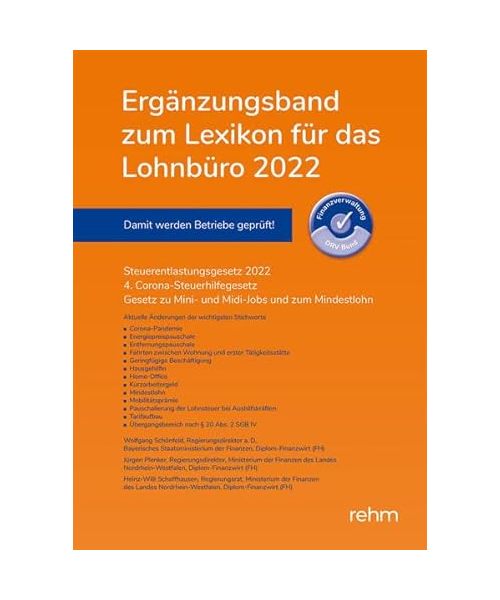 Ergänzungsband zum Lexikon für das Lohnbüro 2022