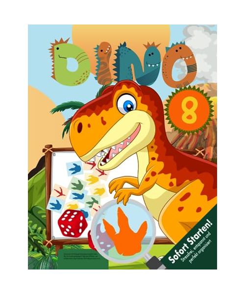 Dinosaurier Schnitzeljagd Kindergeburtstag ab 8 Jahren: Wer hat Tyranno gekidnappt? Findet den Entführer und erhaltet einen mega Finderlohn! Mit Fußspuren lesen u.v.m.