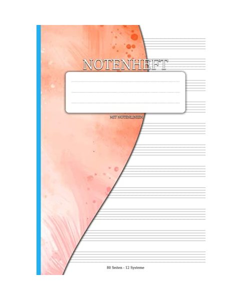 Notenheft mit Notenlinien: Din A4 Lineatur 14 Mit 12 Systeme Für Musiker, Schüler, Komponisten - Notenlinienheft Ist Ideal Zum Lernen Und Aufschreiben ... Keyboardern, Organisten Und Musikern