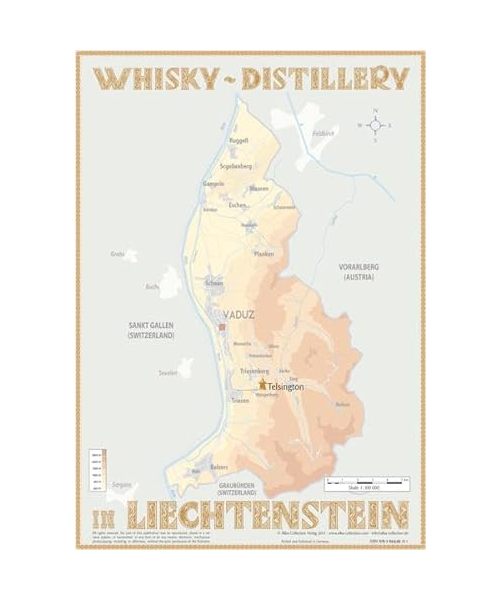 Whisky Distilleries Liechtenstein - Tasting Map 24x34cm