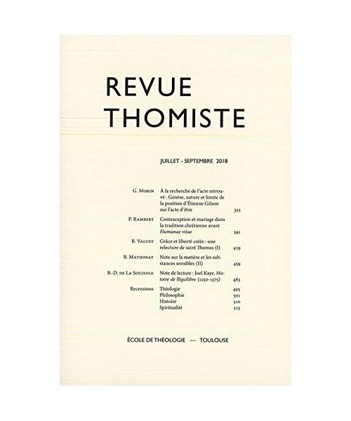 Revue Thomiste 2018