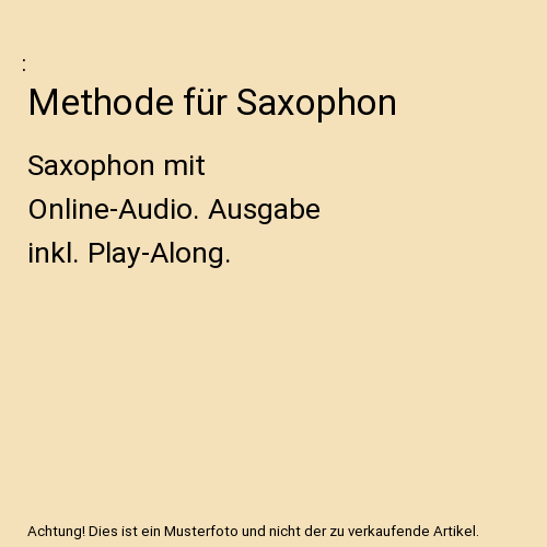 Methode für Saxophon