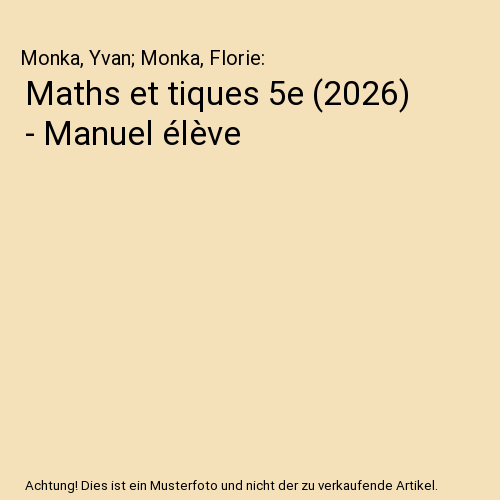 Maths et tiques 5e (2026) - Manuel élève