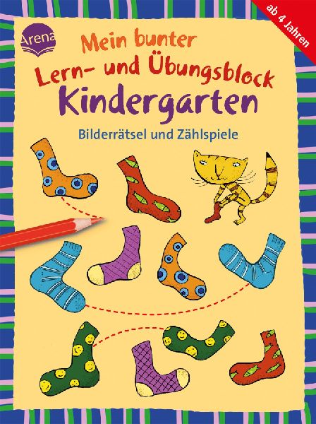 Mein bunter Lern- und Übungsblock Kindergarten. Bilderrätsel und Zählspiele