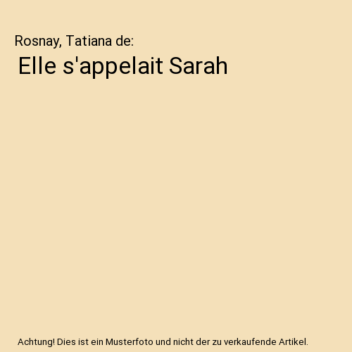 Elle s'appelait Sarah