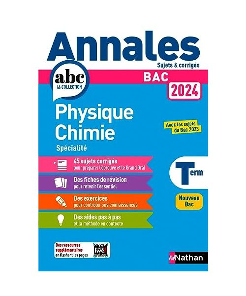 Annales Bac Physique Chimie Term. 2024 - Corrigé: Sujets & corrigés