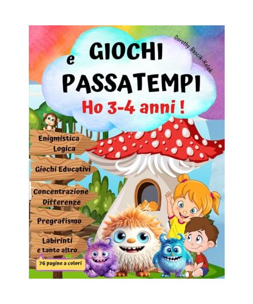 HO 3-4 ANNI!-Giochi e Passatempi Intelligenti per Bambini Svegli.: Libro di Attività in età Prescolare. Enigmistica e logica,Trova le ... Divertendosi.Attività per Scuola Materna