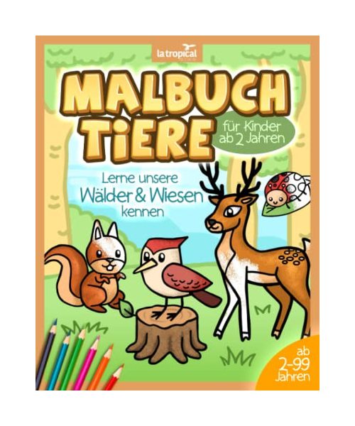 Malbuch Tiere für Kinder ab 2 Jahren