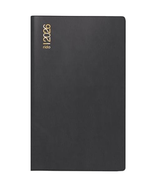 rido/idé 7046892906 | Taschenkalender Mod. M-Planer 2026 | A6, Kunststoff, schwarz