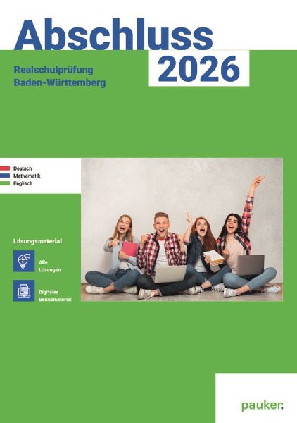 Abschluss 2026 - Realschulprüfung Baden-Württemberg -  Deutsch, Mathe, Englisch - Lösungsband