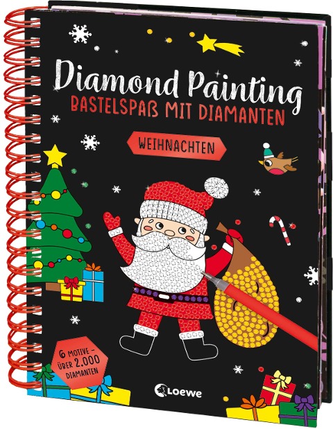 Diamond Painting - Bastelspaß mit Diamanten - Weihnachten: Crystal Art mit 6 Motiven und über 2.000 Diamanten - Gestalte Bilder nach dem Malen-Nach-Zahlen-Prinzip - Ab 8 Jahren
