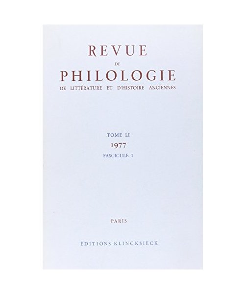 Revue de Philologie 1977/T51,1
