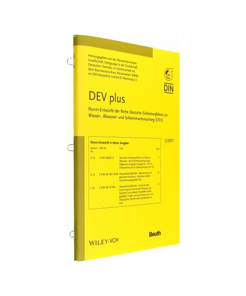 DEV plus: Norm-Entwürfe der Reihe Deutsche Einheitsverfahren zur Wasser-, Abwasser- und Schlammuntersuchung (DEV) 2/2017
