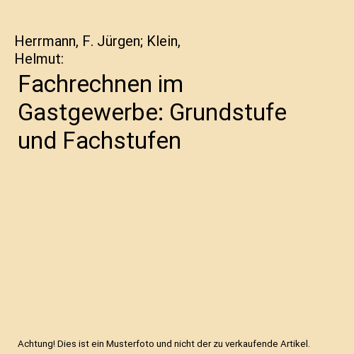 Fachrechnen im Gastgewerbe