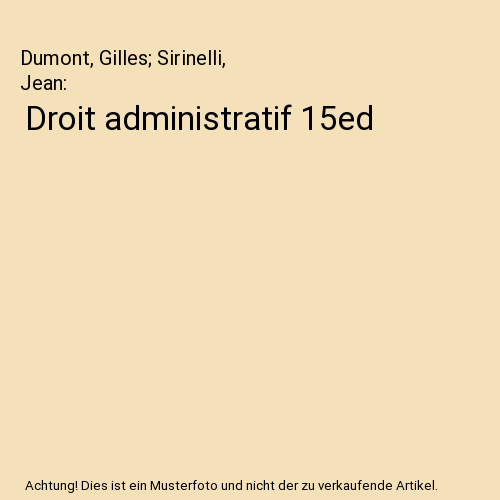 Droit administratif 15ed