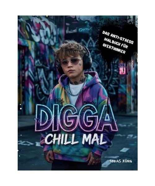 Malbuch für Teenager - Digga, chill mal: Das Anti-Stress Malbuch für Overthinker! 50 Mandalas für coole Jungen und Mädchen