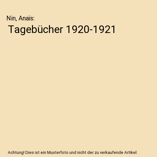 Tagebücher 1920-1921