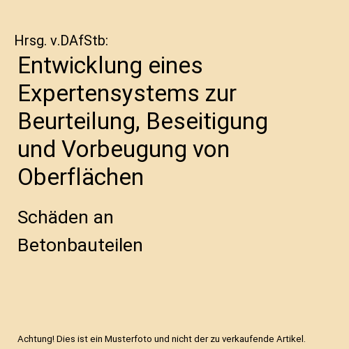 Entwicklung eines Expertensystems zur Beurteilung, Beseitigung und Vorbeugung von Oberflächen: Schäden an Betonbauteilen