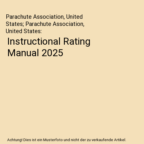 Instructional Rating Manual 2025