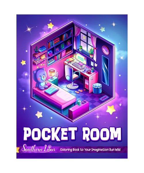 Pocket Room Coloring Book: Tiny Illustrations Of Miniature And Cozy Rooms, Art Lovers Gifts For Adults Teens Girls, Mini Home Colored Papers To Provide Relaxation And Creativity
